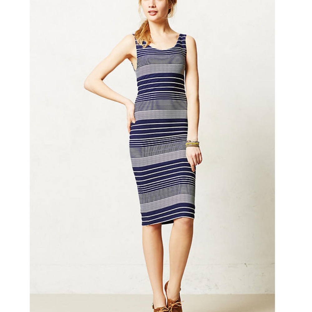 Maeve Edisto Column Striped Modern Boho Bodycon Work Casual Business Chic Dress